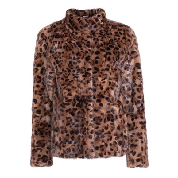 NEW‼️ OVAL MINK DE LEOPARD JACKET ANIMAL PRINT - Picture 1 of 15